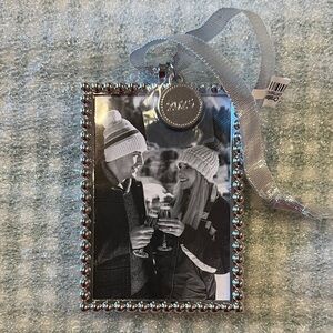 Crate & Barrel Silver Photo Ornament